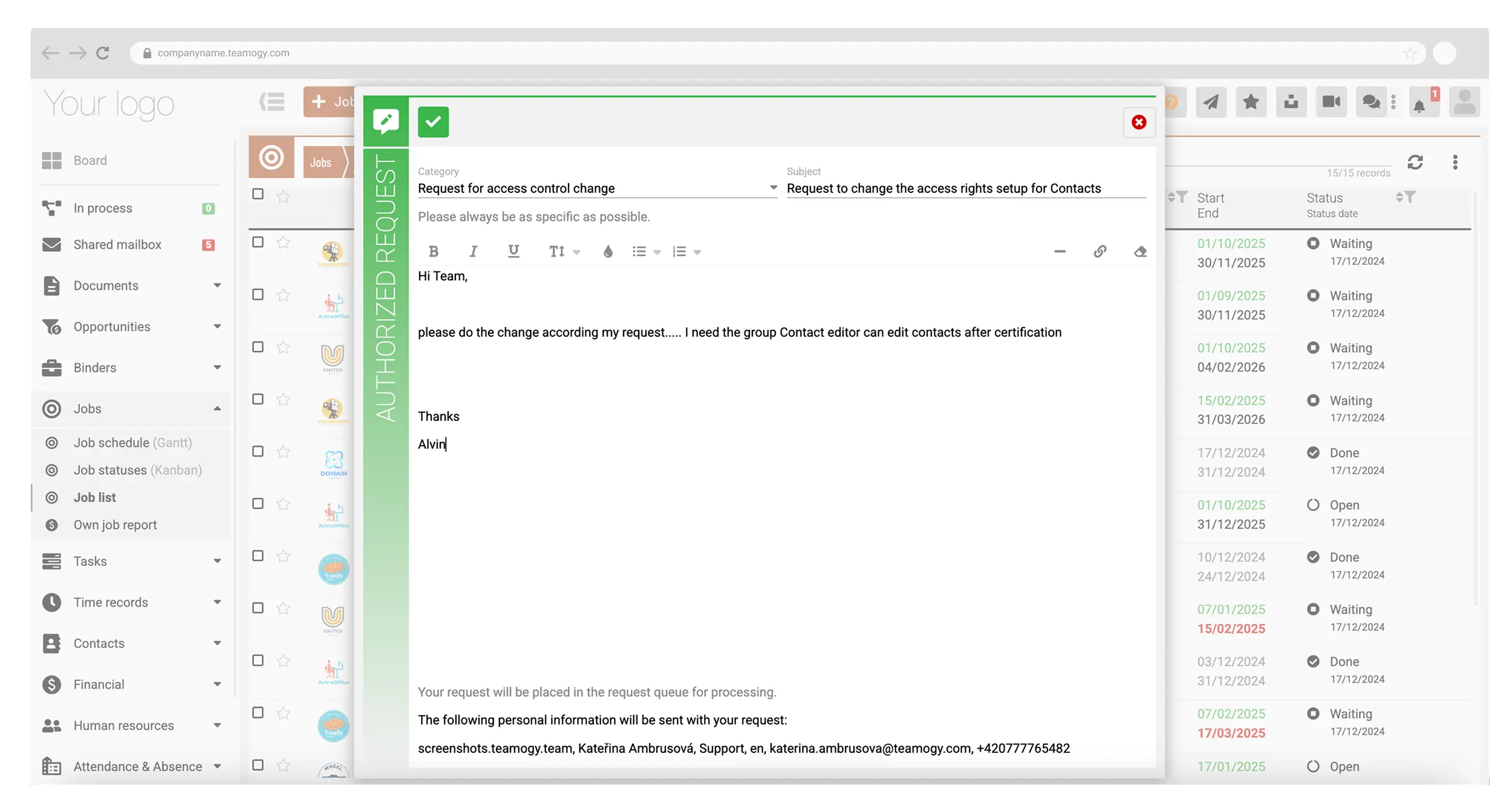 Authorized Request Detail Authorized Request Detail