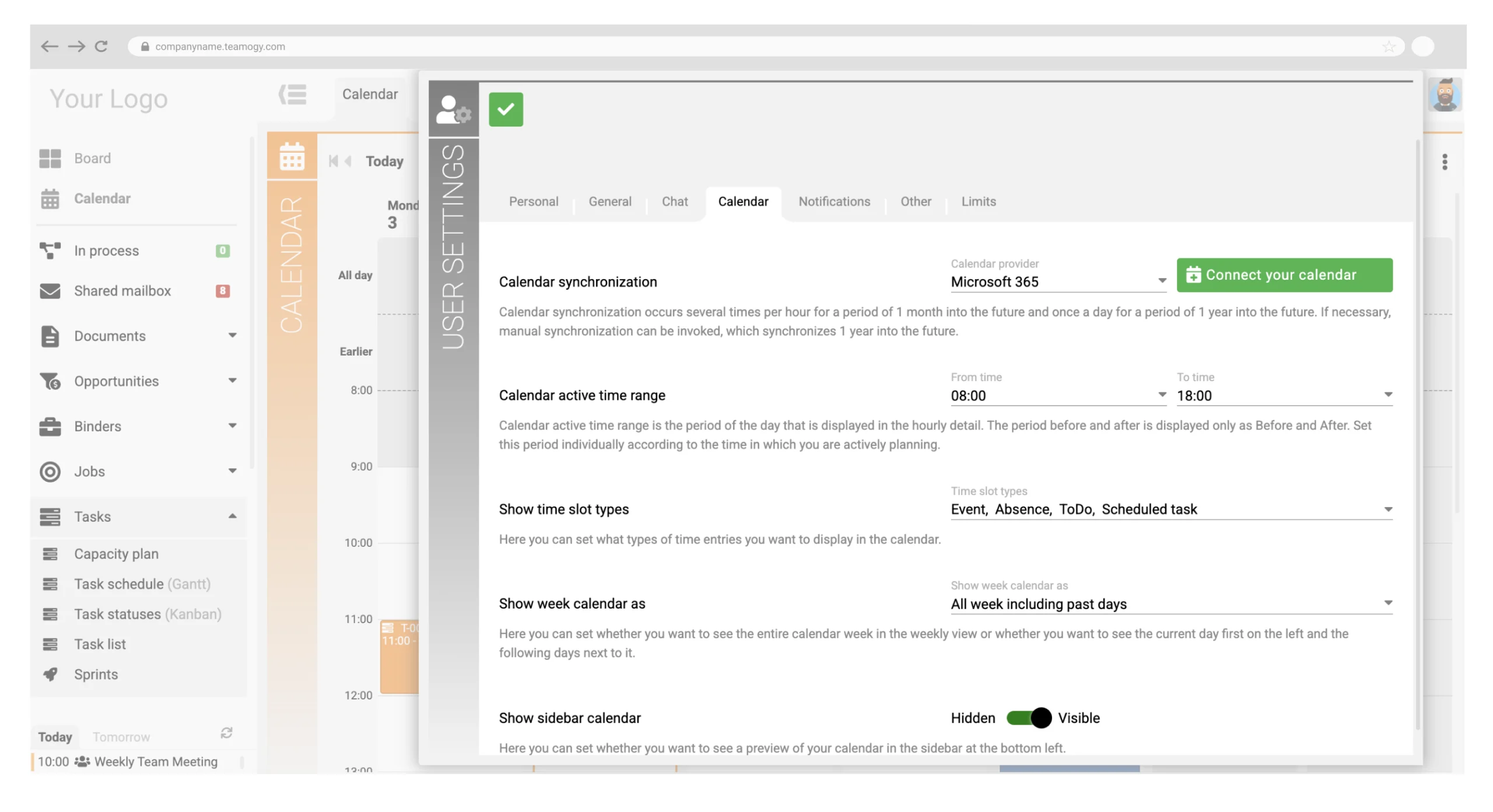Calendar_connect Synchronization with Microsoft 365 Calendar