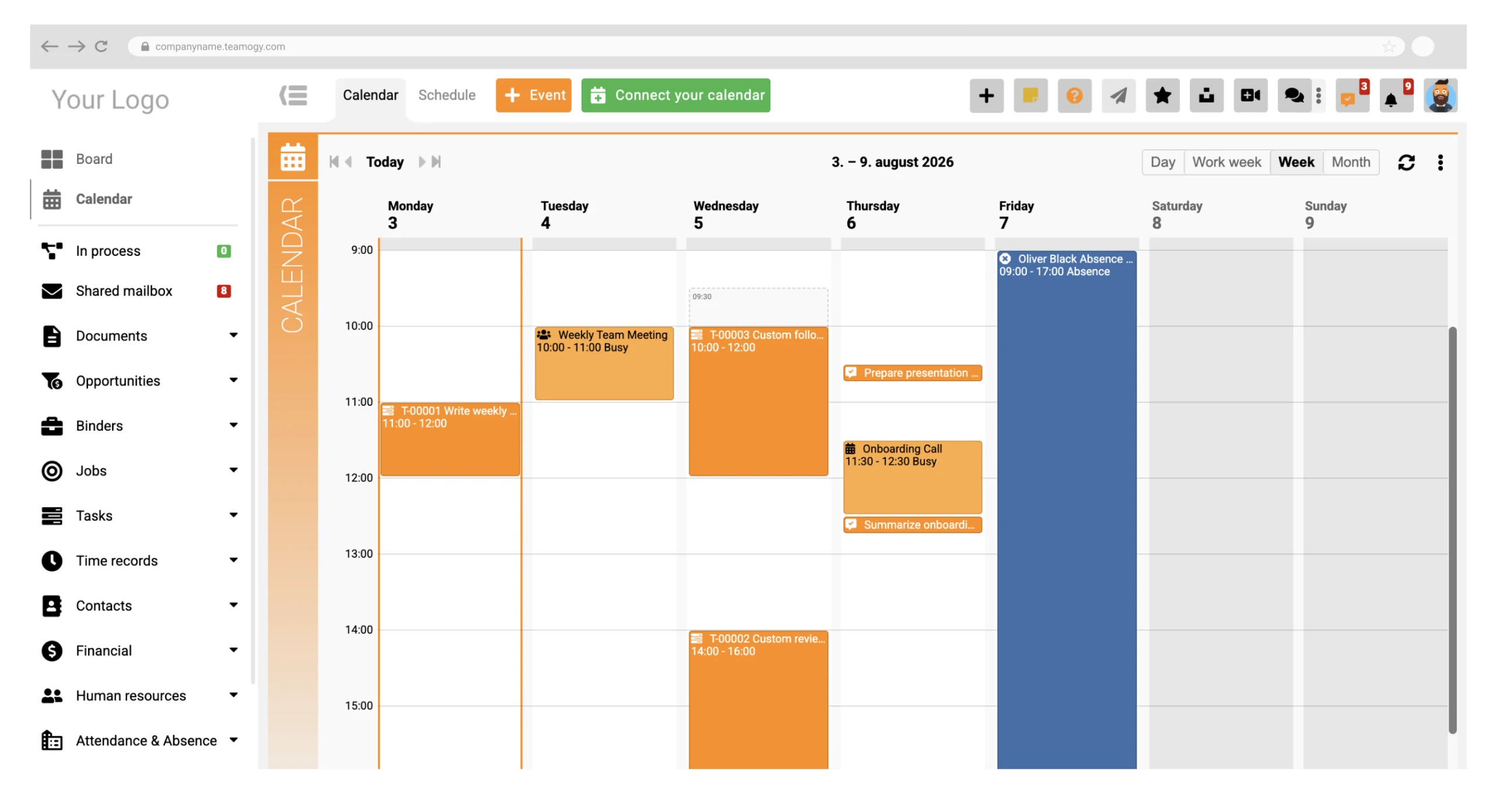 Calendar_view Calendar in Teamogy