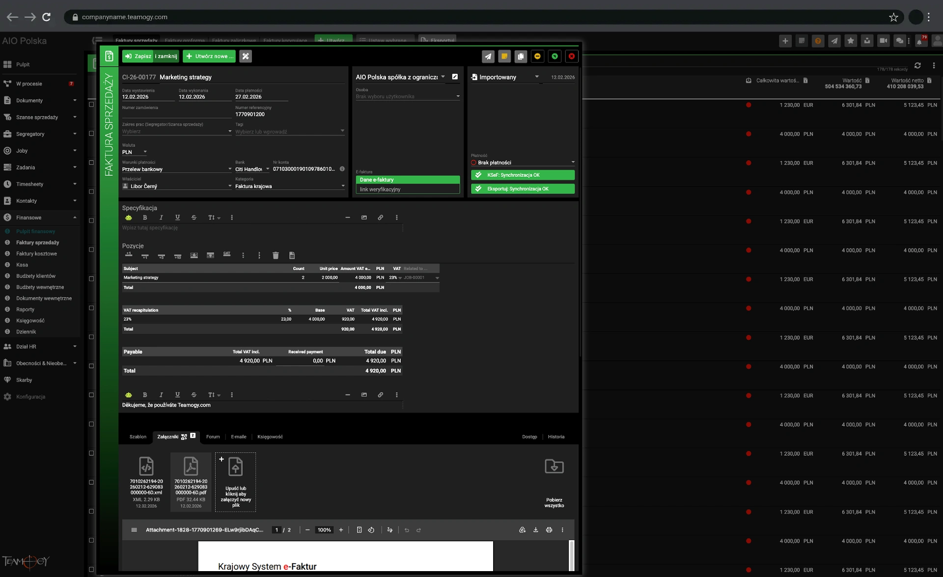 Faktura kosztowa KSeF w Teamogy Faktura kosztowa KSeF w Teamogy