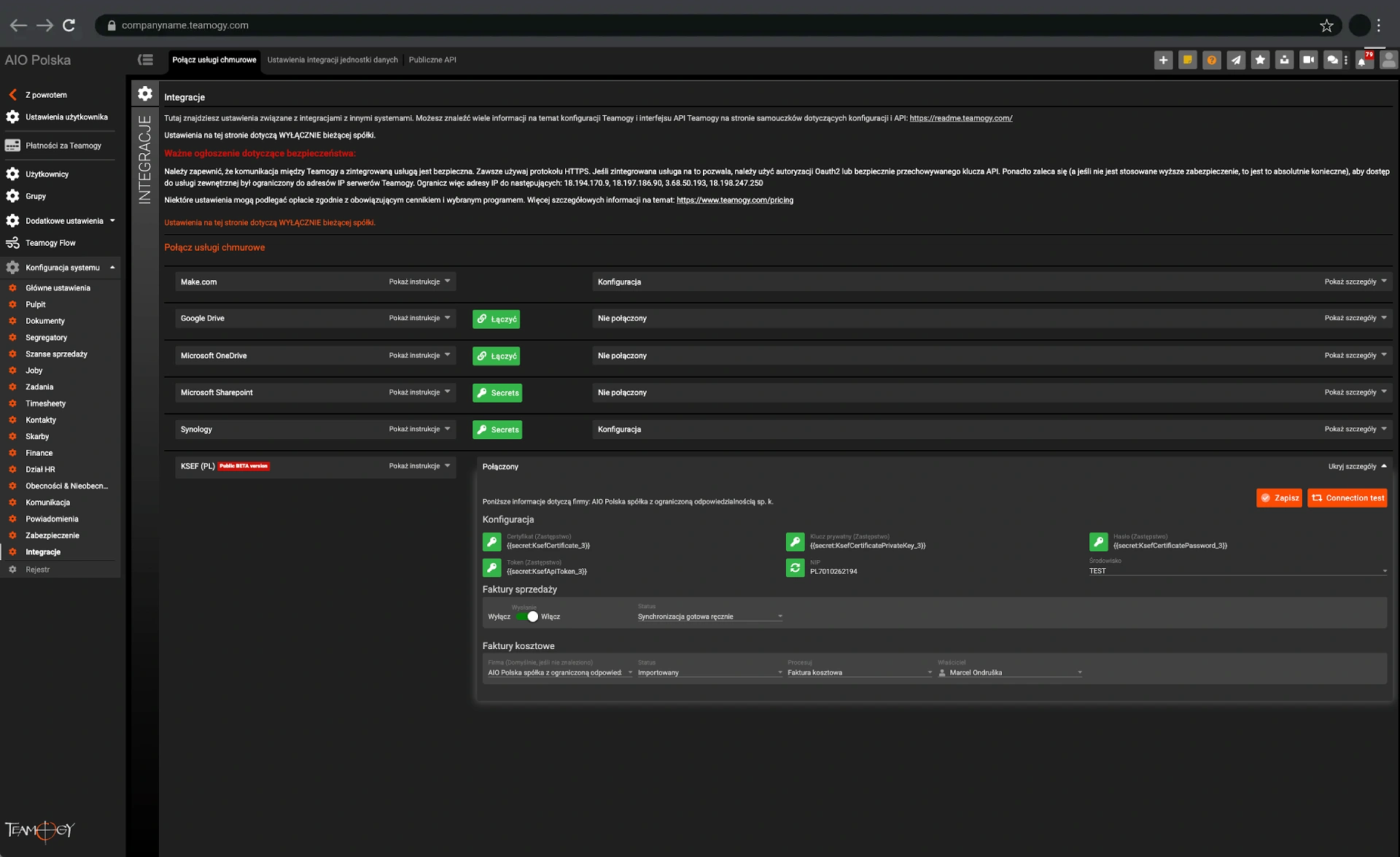 Łatwa konfiguracja KSeF w Teamogy Łatwa konfiguracja KSeF w Teamogy