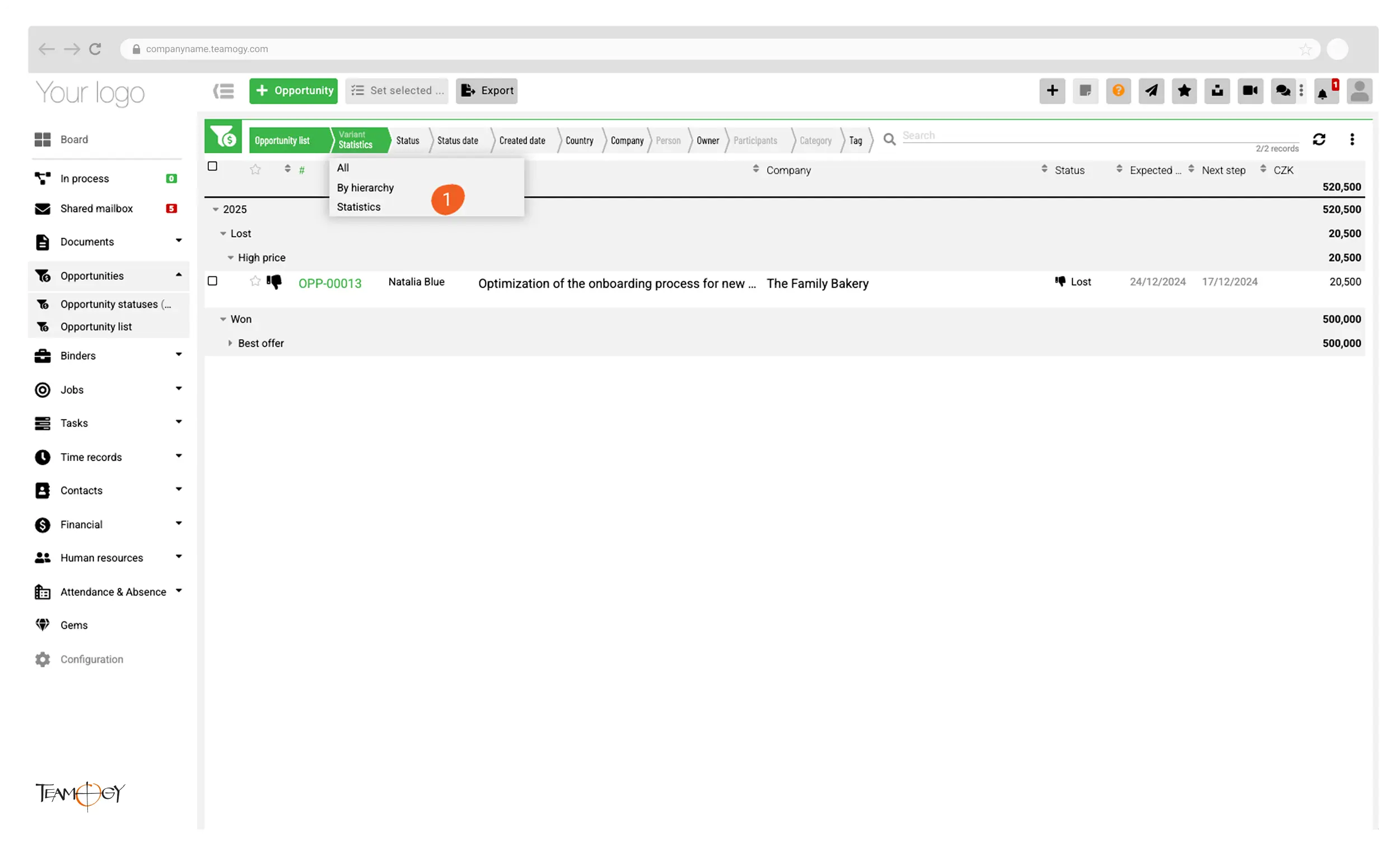 Opportunity Statistic Opportunity Statistic