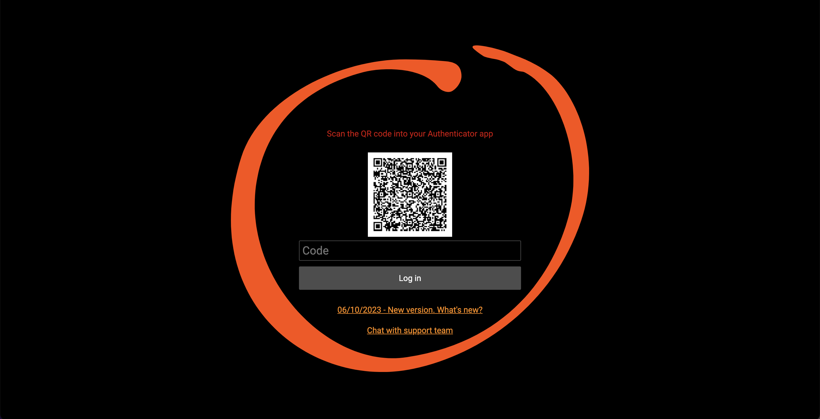Scanning QR code to Authenticator