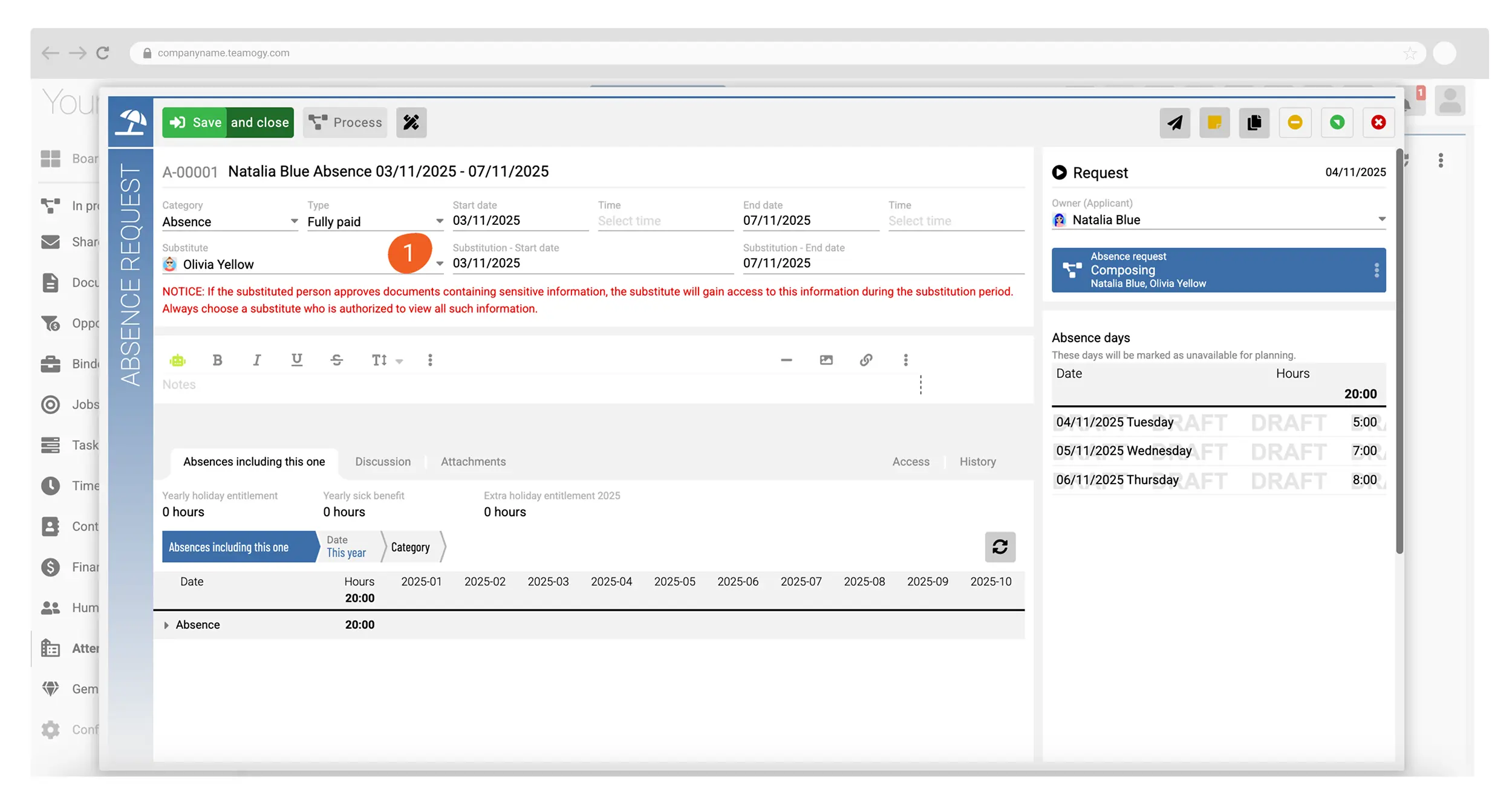 Substitute Request Substitute Request
